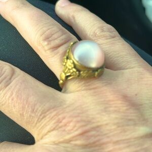 Pink moonstone ring